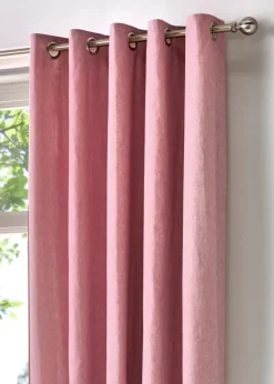 Fusion Sorbonne Pink Eyelet Curtains