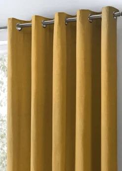Fusion Sorbonne Yellow Eyelet Curtains