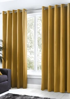 Fusion Sorbonne Yellow Eyelet Curtains
