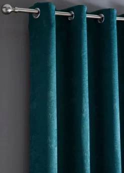 Fusion Strata Dim out Woven Green Eyelet Curtains