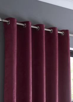 Fusion Strata Dim out Woven Purple Eyelet Curtains