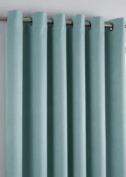 Fusion Strata Dimout Blue Eyelet Curtains