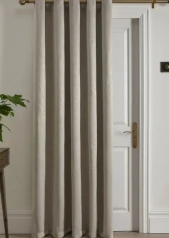Fusion Strata Dimout Natural Eyelet Single Panel Door Curtain
