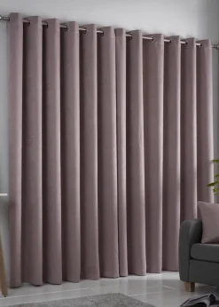 Fusion Strata Dimout Pink Eyelet Curtains
