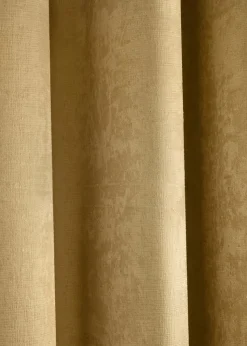 Fusion Strata Dimout Yellow Eyelet Curtains