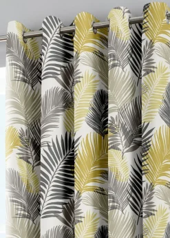 Fusion Tropical Curtains Yellow Eyelet Curtains