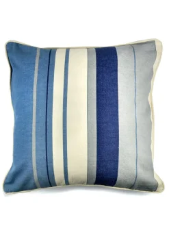 Fusion Whitworth Stripe Blue Filled Cushion (43cm x 43cm)