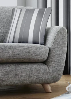 Fusion Whitworth Stripe Grey Filled Cushion (43cm x 43cm)