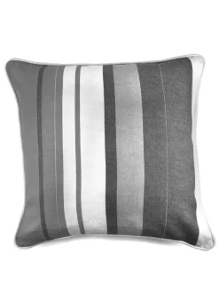 Fusion Whitworth Stripe Grey Filled Cushion (43cm x 43cm)