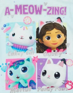 Gabbys Dollhouse Kids Blue Shortie Pyjamas (2-6 Years)