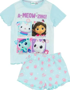 Gabbys Dollhouse Kids Blue Shortie Pyjamas (2-6 Years)