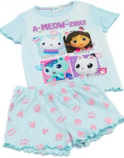 Gabbys Dollhouse Kids Blue Shortie Pyjamas (2-6 Years)