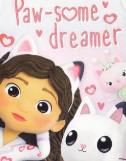 Gabbys Dollhouse Kids White Shortie Pyjamas (2-6 Years)