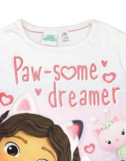 Gabbys Dollhouse Kids White Shortie Pyjamas (2-6 Years)