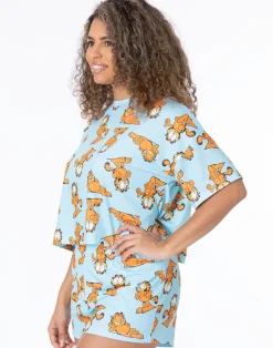 Garfield Blue Garfield All Over Print Shortie Pyjamas