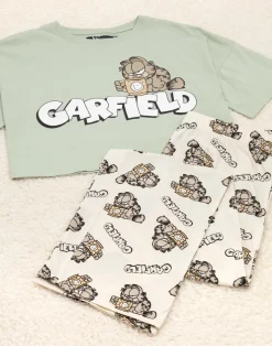 Garfield Green Short Sleeve Long Leg Pyjama Set