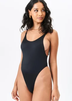 Gini London Black Basic Strappy Swimsuit