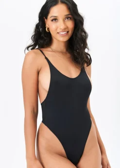 Gini London Black Basic Strappy Swimsuit