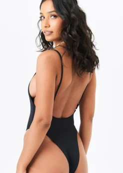 Gini London Black Basic Strappy Swimsuit