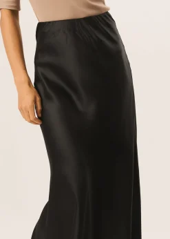 Gini London Black Bias Maxi Skirt