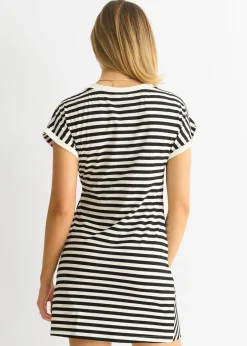 Gini London Black Stretch Stripe Mini Dress