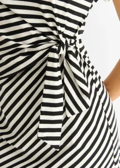 Gini London Black Stretch Stripe Mini Dress