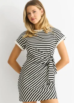 Gini London Black Stretch Stripe Mini Dress