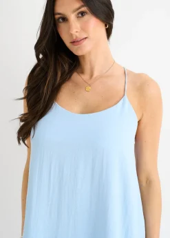 Gini London Blue Strappy Cross Back Airflow Oversized dress