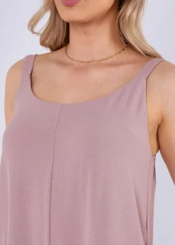 Gini London Dusty Pink Mink Air Flow Strappy Wide Leg Jumpsuit