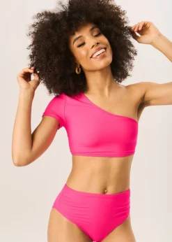 Gini London Fuchsia One shoulder Bikini Top