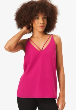 Gini London Fuchsia Plain Strappy Cami Top