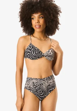 Gini London Mono Swirl High Waisted Ruched Bottoms