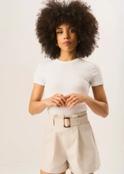 Gini London Stone Belt Detail Shorts