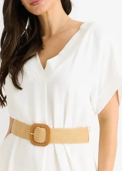 Gini London White Air Flow Belted Oversized Dress