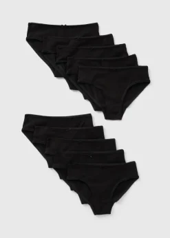 Girls 10 Pack Black Briefs (2-13yrs)