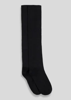 Girls 2 Pack Black Over the Knee Socks (Younger 6-Older 5.5)