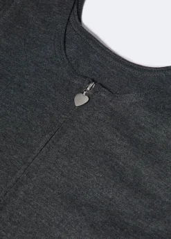 Girls 2 Pack Grey Zip Front Jersey Pinafores (2-9yrs)