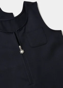 Girls 2 Pack Navy Zip Up Pleated School Pinafores (3-9yrs)