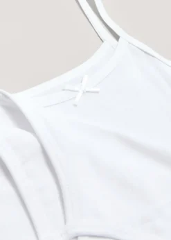 Girls 3 Pack White Cami Vests (2-13yrs)