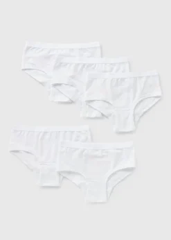 Girls 5 Pack White Knickers (6-13yrs)