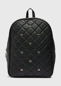 Girls Black Bow Backpack