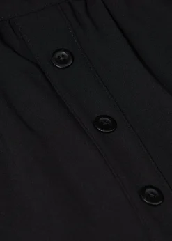 Girls Black Button Front School Skirt (4-13yrs)