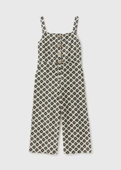 Girls Black Monochrome Jumpsuit (7-15yrs)