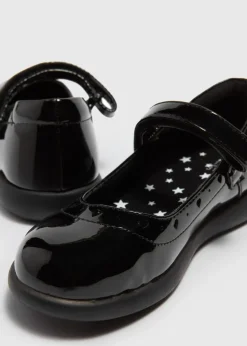 Girls Black Scuff Resistant Patent Mary Jane School Shoes (Younger 8-Older 3)