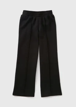 Girls Black Wide Leg Jogging Bottoms (7-15yrs)