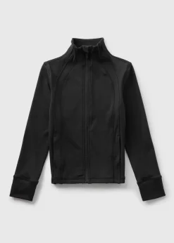 Girls Black Zip Sports Jacket (7-15yrs)