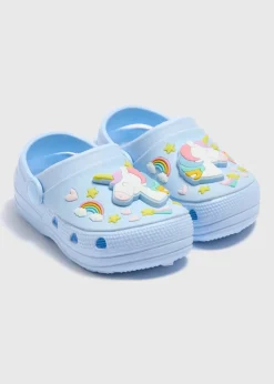 Girls Blue Light Up Unicorn Clogs (Younger 4/5-Older 1/2)