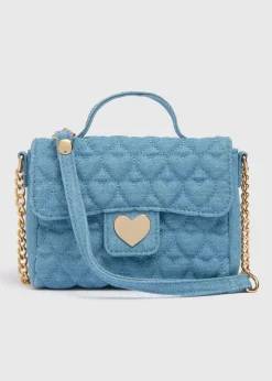 Girls Blue Quilted Crossbody Bag