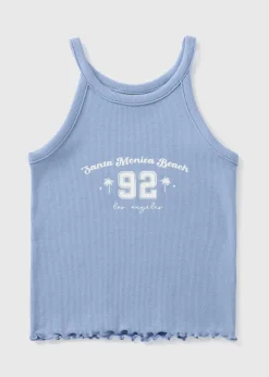 Girls Blue Santa Monica Vest Top (7-15yrs)