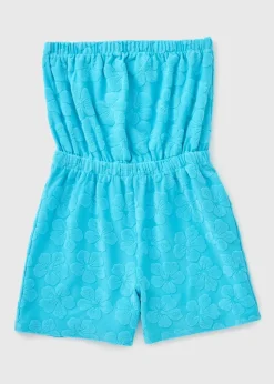 Girls Blue Towelling Playsuit (7-15yrs)